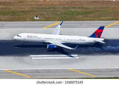 Los Angeles, California – April 14, 2019: Aerial Photo Of Delta Air Lines Airbus A321 Airplane At Los Angeles International Airport (LAX) In California.