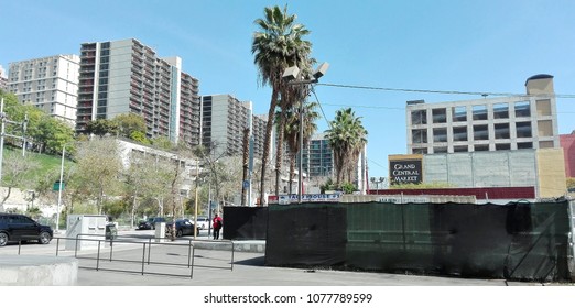 LOS ANGELES, California - April 25, 2018: Grand Central Market, The Homer Laughlin Building