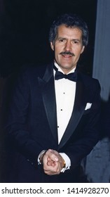 Los Angeles, California - Circa 1990: Jeopardy Host Alex Trebek Arriving At A Fundraiser