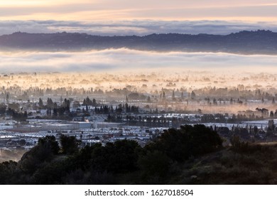 Los Angeles California Clearing Morning Fog.   Photo Taken At Santa Susana Pass State Historic Park.