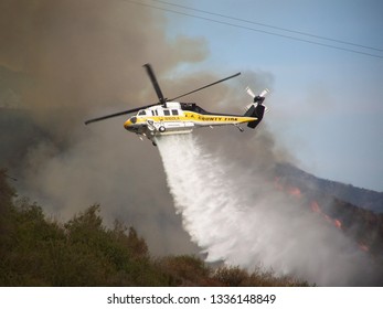 Los Angeles, California / Los Angeles County - August 31 2009: Station Fire Was The Largest Wildfire Of The 2009 California Wildfire Season.