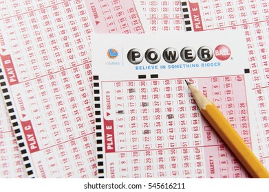 Los Angeles, California - December 02, 2016: A Filled Out California Lottery Power Ball Playslip