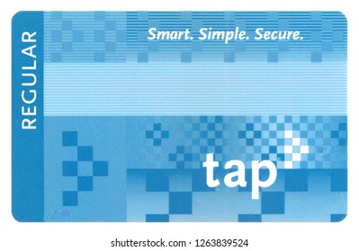 Los Angeles, California - December 4, 2018: Metro TAP Transit Access Pass Card For Public Transport Of Los Angeles