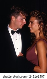 LOS ANGELES, California - Exact Date Unknown - Circa 1990 - Harry Connick, Jr. And Wife Jill Goodacre Arriving At A Black Tie Celebrity Event