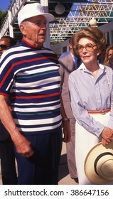 LOS ANGELES, CALIFORNIA - EXACT DATE UNKNOWN - CIRCA 1990 - Ronald & Nancy Reagan Attend A Celebrity Event