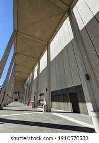 Los Angeles, California - February 05, 2021: Concrete Canopy Outside The Ahmanson Theatre At The Music Center