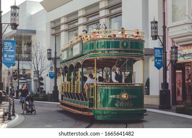 Los Angeles, California - February 18, 2020 : The Grove At Farmers Market, Retail And Entertainment Complex In Los Angeles