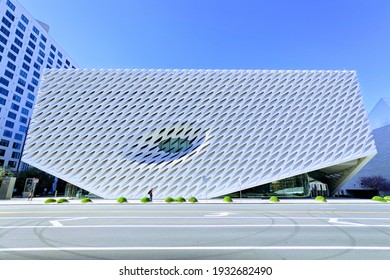 Los Angeles, California - February 21, 2021: The Broad Contemporary Art Museum On South Grand Avenue