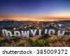 hollywood sign from behind