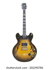 LOS ANGELES, CALIFORNIA - July 26th, 2009:  Illustrative Editorial Photo Of A Vintage 1959 Gibson ES 335 Hollow Body Stereo Electric Guitar.