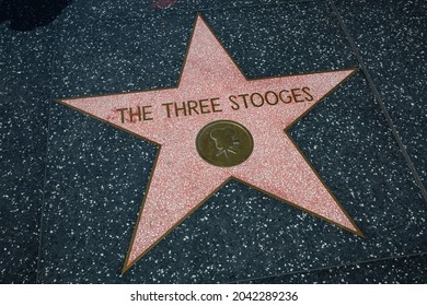 Los Angeles, California - March 22 2020: The Three Stooges star on the Hollywood Walk of Fame.