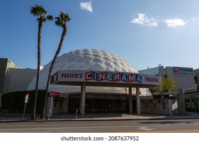 Los Angeles, California - March 28, 2020: The Famous Cinerama Dome, On Sunset Blvd.