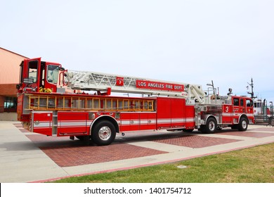 Los Angeles, California - May 18, 2019: LAFD Los Angeles Fire Department Truck