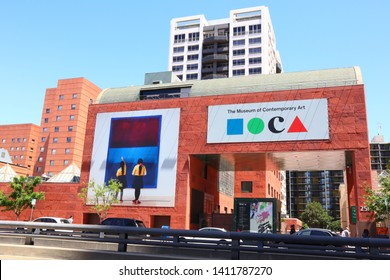 Los  Angeles, California - May 18, 2019: View Of MOCA Museum Of Contemporary Art In Los Angeles 