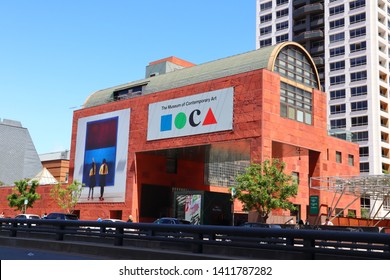 Los  Angeles, California - May 18, 2019: View Of MOCA Museum Of Contemporary Art In Los Angeles 