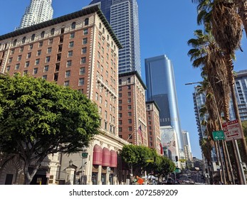 Los Angeles, California - November 10, 2021: The Millennium Biltmore Hotel On South Olive Street