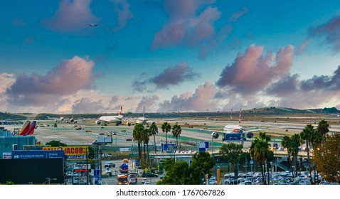 LOS ANGELES, CALIFORNIA - November 20, 2019: LAX is the primary airport serving Los Angeles and is the only airport that four U.S. carriers, Alaska, American, Delta and United have designated as a hub