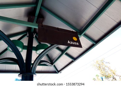 Los Angeles, California – October 3, 2019: Los Angeles Metro Rail Gold Line To Azusa Station