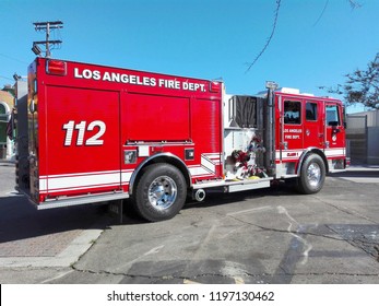 LOS ANGELES, California - September 15, 2018: Los Angeles Fire Department In SAN PEDRO FISH MARKET