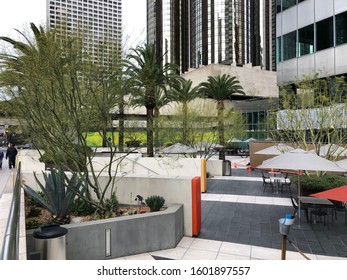 Los Angeles, California/ United States - 2018-12-26 : Urban Plaza In Downtown Los Angeles