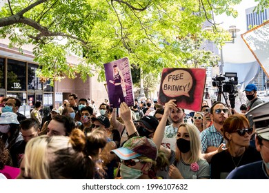 Los Angeles, California, United States. June 23, 2021: #FreeBritney Rally At LA Downtown Grand Park During A Conservatorship Hearing For Britney Spears.