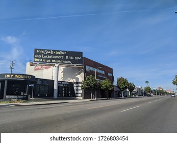 Los Angeles, California / USA - 07/05/2020: Thrashbird Street Art Billboard Takeover Anti Lockdowners