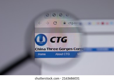 Los Angeles, California, USA - 1 June 2021: CTG China Three Gorges Corporation logo or icon on website page, Illustrative Editorial
