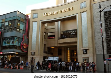 LOS ANGELES, CALIFORNIA, USA 11/12/2016: Dolby Theatre  Building Facade, Famous Landmark At Hollywood Boulevard, House Of The Oscar Cinema Academy Awards  Ceremony.   