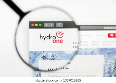 Los Angeles, California, USA - 12 March 2019: Illustrative Editorial, Hydro One Website Homepage. Hydro One Logo Visible On Display Screen