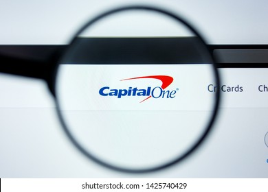 Los Angeles, California, USA - 12 June 2019: Illustrative Editorial of Capitan One website homepage. Capitan One logo visible on display screen.