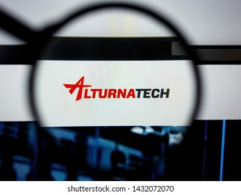 Los Angeles, California, USA - 12 June 2019: Illustrative Editorial of alturnatech website homepage. alturnatech logo visible on display screen.