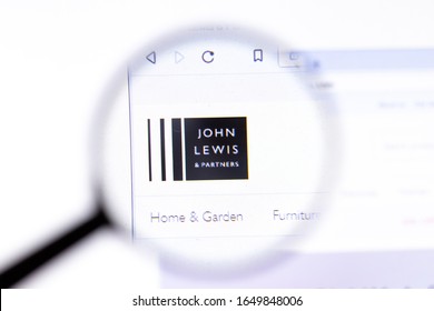 Los Angeles, California, USA - 18.02.2020: John Lewis website page with close up logo. Johnlewis.com site icon on screen, Illustrative Editorial