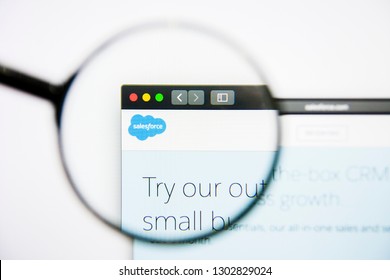 Los Angeles, California, USA - 25 January 2019: Salesforce website homepage. Salesforce logo visible on display screen.