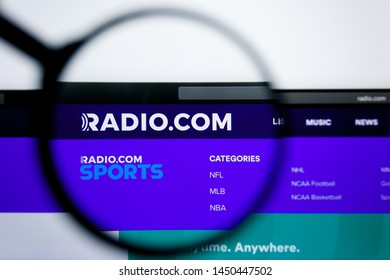 Los Angeles, California, USA - 25 June 2019: Illustrative Editorial Of Radio Com Website Homepage. Radio Com Logo Visible On Display Screen.