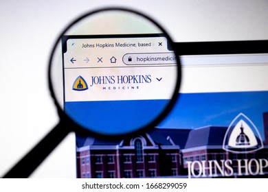 Los Angeles, California, USA - 25 January 2020: Johns Hopkins Medicine Website Page. Hopkinsmedicine.org Logo On Display Screen, Illustrative Editorial.