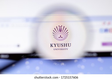 Los Angeles, California, USA - 26 March 2020: Kyushu University Website Homepage Logo Visible On Display Close-up, Illustrative Editorial.