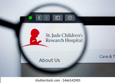 Los Angeles, California, USA - 29 Jule 2019: Illustrative Editorial Of STJUDE.ORG Website Homepage. St.Jude Children's Research Hospital Logo Visible On Display Screen.