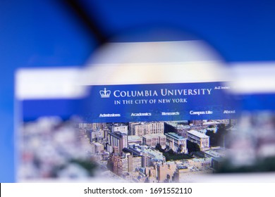 Los Angeles, California, USA - 3 March 2020: Columbia University Website Homepage Logo Visible On Display Screen, Illustrative Editorial.