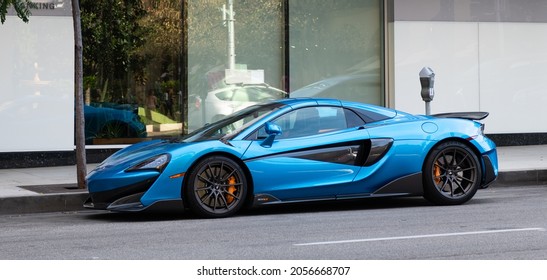 Los Angeles, California USA - April 11, 2021: McLaren Automotive Limited 720S Supercar Side View.