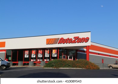 Los Angeles, California, USA - April 18, 2016: Autozone is the second-largest aftermarket automotive parts and accessories retailer in the United States.