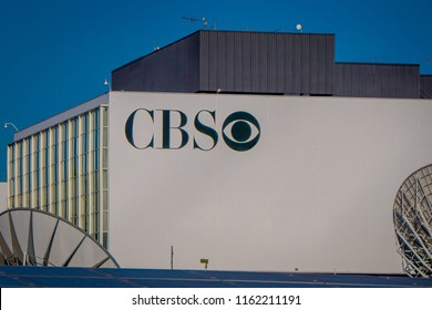 Los Angeles, California, USA, AUGUST, 20, 2018: CBS Logo On A Building In Los Angeles, California