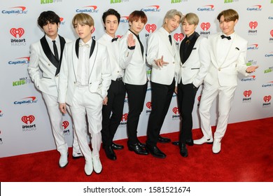 Los Angeles, California / USA - December 6 2019: South Korean boy band BTS arrives for the KIIS FM's iHeartRadio Jingle Ball at the Forum Los Angeles in Inglewood, California on December 6, 2019