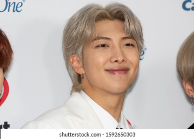 Los Angeles, California / USA - December 6 2019: RM Of BTS  Arrives For The KIIS FM's IHeartRadio Jingle Ball At The Forum Los Angeles In Inglewood, CA