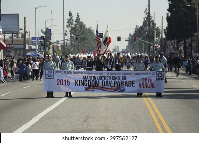 Los Angeles, California, USA, January 19, 2015, 30th Annual Martin Luther King Jr. Kingdom Day Parade, Parade Banner