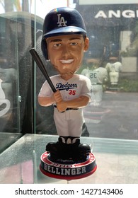 Los Angeles, California (USA) - June 16, 2019. A Cody Bellinger #35 Bobblehead Mini Figure On Display At The Dodgers Clubhouse Fan Store Inside Universal Studios City Walk.