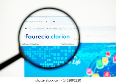 Los Angeles, California, USA - June 30 2019 : Homepage Of Faurecia Clarion .Official Website Of Company