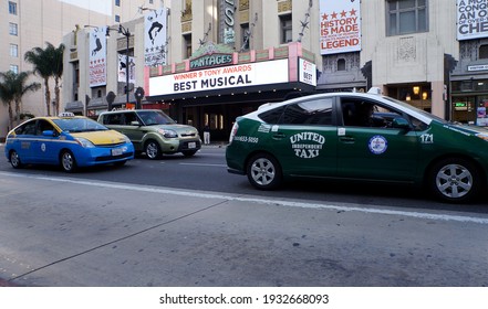 Los Angeles, California, USA - June, 2014: Hollywood Boulevard Transit. 
The Hollywood Pantages Theatre. 