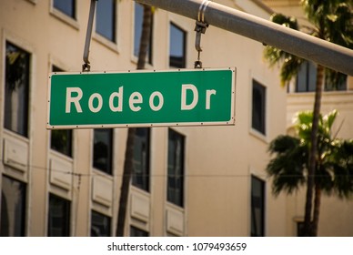 Los Angeles, California, USA - March 2009: Overhead Road Sign On Rodeo Drive In Beverly Hills