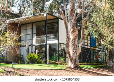 Los Angeles, California / USA - March 2018: The Eames Foundation In Pacific Palisades Is The Original Case Study House And Residence Of Architects & Designers Charles And Ray Eames.