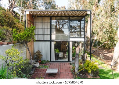 Los Angeles, California / USA - March 2018: The Eames Foundation In Pacific Palisades Is The Original Case Study House And Residence Of Architects & Designers Charles And Ray Eames.